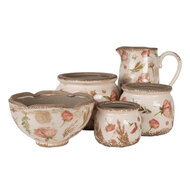Clayre & Eef | Bloempot Binnen Beige Roze ø 21x12 cm | 6CE1626M