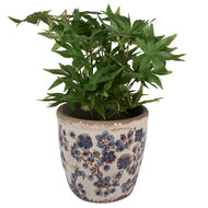 Clayre & Eef | Bloempot Binnen Beige Blauw ø 17x16 cm | 6CE1619L