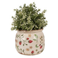 Clayre & Eef | Bloempot Binnen Beige Rood ø 16x13 cm | 6CE1632M