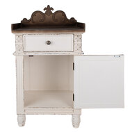 Clayre & Eef | Nachtkastje Wit Bruin 48x39x89 cm | 5H0667