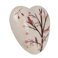 Clayre & Eef | Decoratie Hart Beige Bruin 12x12x4 cm | 6CE1648
