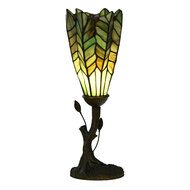 Clayre & Eef | Tiffany Tafellamp Groen ø 15x42 cm E14/max 1x25W | 5LL-6337