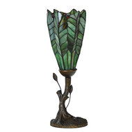 Clayre & Eef | Tiffany Tafellamp Groen ø 15x42 cm E14/max 1x25W | 5LL-6337