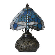 Clayre & Eef | Tiffany Tafellamp Blauw ø 20x28 cm E14/max 1x25W | 5LL-6339