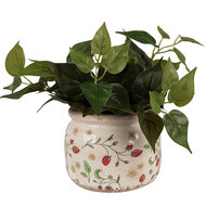 Clayre & Eef | Bloempot Binnen Beige, Rood ø 20x15 cm | 6CE1632L