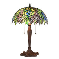 Clayre & Eef | Tiffany Tafellamp Groen ø 41x60 cm E27/max 2x60W | 5LL-1216
