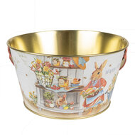 Clayre & Eef | Opbergmand Wit Blauw Rood ø 19x10 cm | 6BL0107