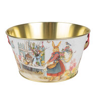 Clayre & Eef | Opbergmand Wit Blauw Rood ø 19x10 cm | 6BL0108