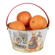 Clayre & Eef | Opbergmand Wit Blauw Rood ø 19x10 cm | 6BL0108