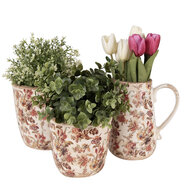 Clayre & Eef | Bloempot Binnen Beige Roze ø 11x11 cm | 6CE1649XS