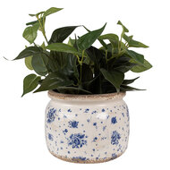 Clayre & Eef | Bloempot Binnen Beige Blauw ø 20x15 cm | 6CE1659L