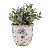 Clayre & Eef | Bloempot Binnen Beige Blauw ø 13x12 cm | 6CE1658S