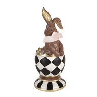 Clayre & Eef | Decoratie konijn in ei Bruin Wit 8x7x19 cm | 6PR4102