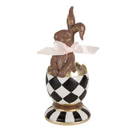 Clayre & Eef | Decoratie konijn in ei Bruin Wit 8x7x19 cm | 6PR4102