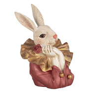 Clayre & Eef | Decoratie konijn Beige Roze 11x11x17 cm | 6PR4115