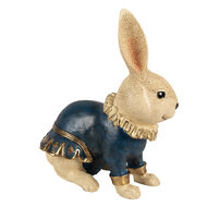Clayre & Eef | Decoratie konijn Beige Blauw 27x17x29 cm | 6PR4117