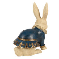 Clayre & Eef | Decoratie konijn Beige Blauw 27x17x29 cm | 6PR4117