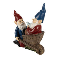 Clayre & Eef | Decoratie Beeld Kabouters Blauw Rood 21x10x23 cm | 6PR4984