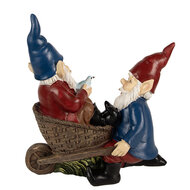 Clayre & Eef | Decoratie Beeld Kabouters Blauw Rood 21x10x23 cm | 6PR4984