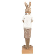 Clayre & Eef | Decoratie beeld Konijn Bruin Beige 7x7x28 cm | 6PR5000