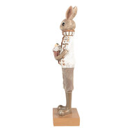 Clayre & Eef | Decoratie beeld Konijn Bruin Beige 7x7x28 cm | 6PR5000