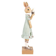 Clayre & Eef | Decoratie beeld Konijn Bruin Groen 9x8x28 cm | 6PR5002
