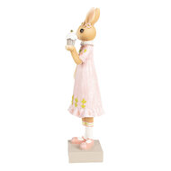 Clayre & Eef | Decoratie beeld Konijn Bruin Roze 9x8x28 cm | 6PR5003