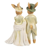 Clayre & Eef | Decoratie Konijn Bruin Groen 17x8x21 cm | 6PR5019