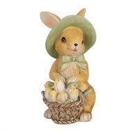 Clayre & Eef | Decoratie Beeld Konijn Bruin 8x6x11 cm | 6PR5018
