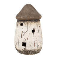 Clayre & Eef | Decoratie Huisje Wit Bruin ø 11x17 cm | 6H2336