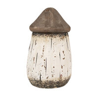 Clayre & Eef | Decoratie Huisje Wit Bruin ø 11x17 cm | 6H2336