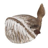 Clayre & Eef | Decoratie Walvis Bruin Wit 39x15x21 cm | 6H2341