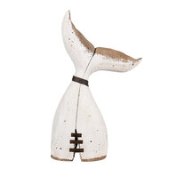 Clayre & Eef | Decoratie Walvisstaart Wit Bruin 27x10x45 cm | 6H2347