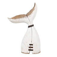 Clayre & Eef | Decoratie Walvisstaart Wit Bruin 27x10x45 cm | 6H2347