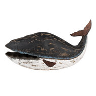 Clayre & Eef | Decoratie Walvis Zwart Wit 36x15x23 cm | 6H2349