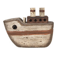 Clayre & Eef | Decoratie Miniatuur Boot Beige Bruin 15x6x12 cm | 6H2352