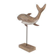 Clayre & Eef | Decoratie Haai Bruin Wit 34x8x39 cm | 6H2354