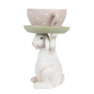 Clayre &amp; Eef   | Decoratie Konijn Beige Roze 15x14x24 cm | 6PR3998