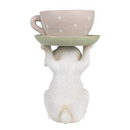 Clayre &amp; Eef   | Decoratie Konijn Beige Roze 15x14x24 cm | 6PR3998