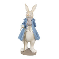 Clayre & Eef | Decoratie Konijn Beige blauw 12x9x26 cm | 6PR4017