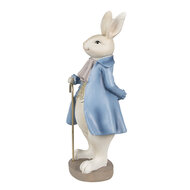 Clayre & Eef | Decoratie Konijn Beige blauw 12x9x26 cm | 6PR4017