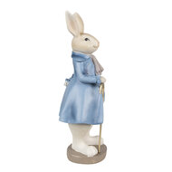 Clayre & Eef | Decoratie Konijn Beige blauw 12x9x26 cm | 6PR4017