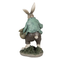 Clayre & Eef | Decoratie Beeld Konijn Bruin Groen 18x16x32 cm | 6PR4028