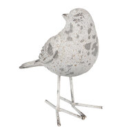 Clayre & Eef | Decoratie Vogel Grijs 15x7x14 cm | 6PR4122