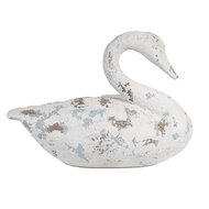 Clayre & Eef | Decoratie Beeld Zwaan Wit Bruin 32x14x22 cm | 6PR5055