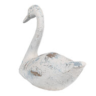 Clayre & Eef | Decoratie Beeld Zwaan Wit Bruin 33x16x28 cm | 6PR5056