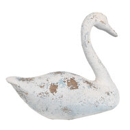 Clayre & Eef | Decoratie Beeld Zwaan Wit Bruin 33x16x28 cm | 6PR5056