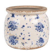 Clayre & Eef | Bloempot Binnen Beige Blauw ø 16x13 cm | 6CE1659M