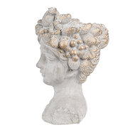 Clayre &amp; Eef   | Bloempot Binnen Hoofd Grijs 14x14x22 cm | 6TE0499S