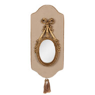 Clayre & Eef | Wandspiegel Beige Goudkleurig 20x2x44 cm | 62S292